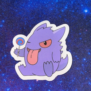 Gengar Sticker on Matte White Paper