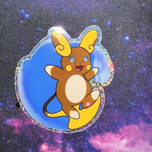 Glitter Surfing Alolan Raichu Sticker