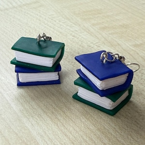 Orecchini in pasta polimerica con libri