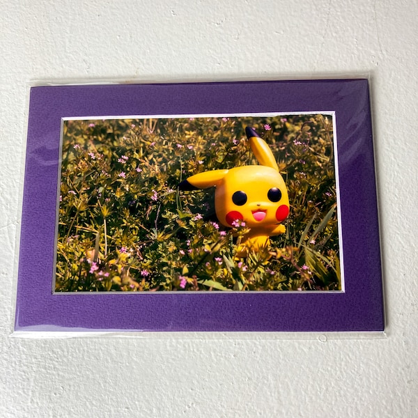 Cottagecore/Pikachu/Pokemon Inspired/Mini/Framed/Photography/Print/Geek Aesthetic/Gifts for Kids/Inexpensive Gifts/Eevee/Gen 1 Nostalgia.