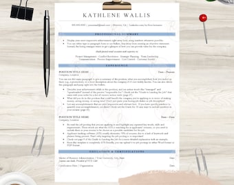 ATS Friendly Resume Template for Word, Pages, Google Docs Resume Template, ATS Compatible Resume Instant Download, Executive Resume Template
