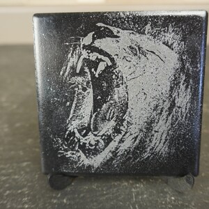 Laser Engraved Coasters / 4 x 4 Laser Art / Roaring Lion - The King of Coasters