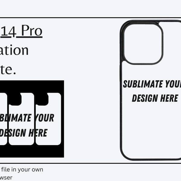 Sublimation Phone Case iPhone 14 PRO Template