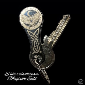 Magischer Eulen Schlüsselanhänger | Einkaufswagenlöser | Mitbringsl | Geschenk | Glücksbringer | mystisch | Kraftvoll | Schützend