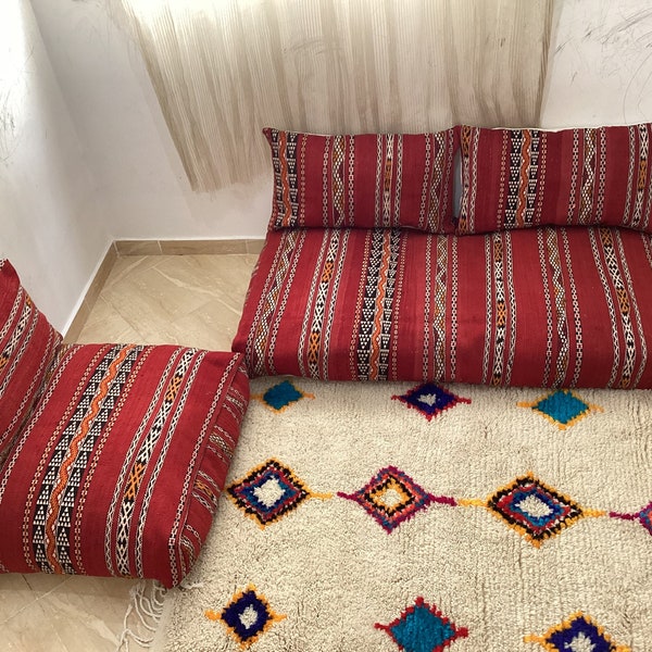 Red Sofa Couch, Moroccan Floor Sofa Set +Cushions, Moroccan Floor Seat Unstuffed, Floor Couch Bohemian, floor sofa moroccan, floor seating