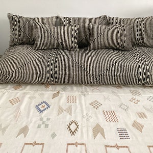 Custom Floor Sofa 3-4-5-6-7 Ft/70cm/15cm)+ Cushions, Floor couch, Floor Seating Unstuffed compatible with CustomFoamCushion foam store.