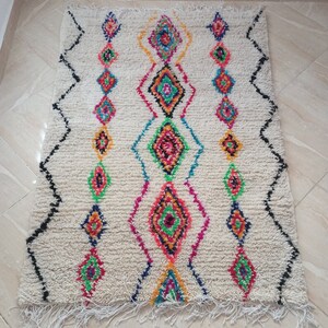 Azilal Rug Custom handmade Rug for living room Berber Rug Beige Handwoven wool rug Modern Moroccan Rug- Handcrafted Rug- Customizable Design