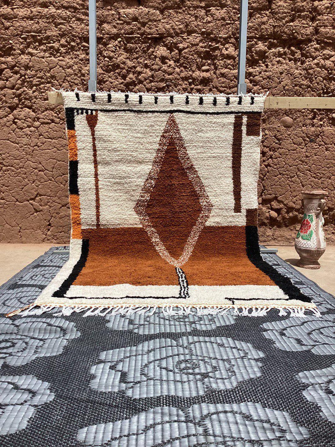 Moroccan Rug – Beni Ourain Berber Wool Rug, Custom Handmade Area Carpet ...