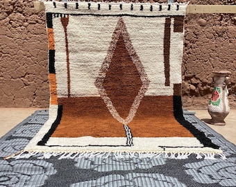 Moroccan Rug – Beni Ourain Berber Wool Rug, Custom Handmade Area Carpet For living room
