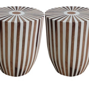 Stripe Round Table | Bohemian table | Table interior | Boho side table | Moroccan Handmade Table | Coffee Tea Table | End Stripe Table