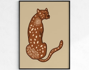 Cheetah Print, Boho Leopard Art Print, Boho Home Decor, Scandinavian Wall Art, Jungle Poster, Minimal Cheetah Art, Boho Poster, Animal Print