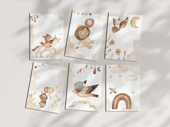 Printable New Baby Boho Cards DOWNLOADABLE CARDS Set of 6 - Etsy