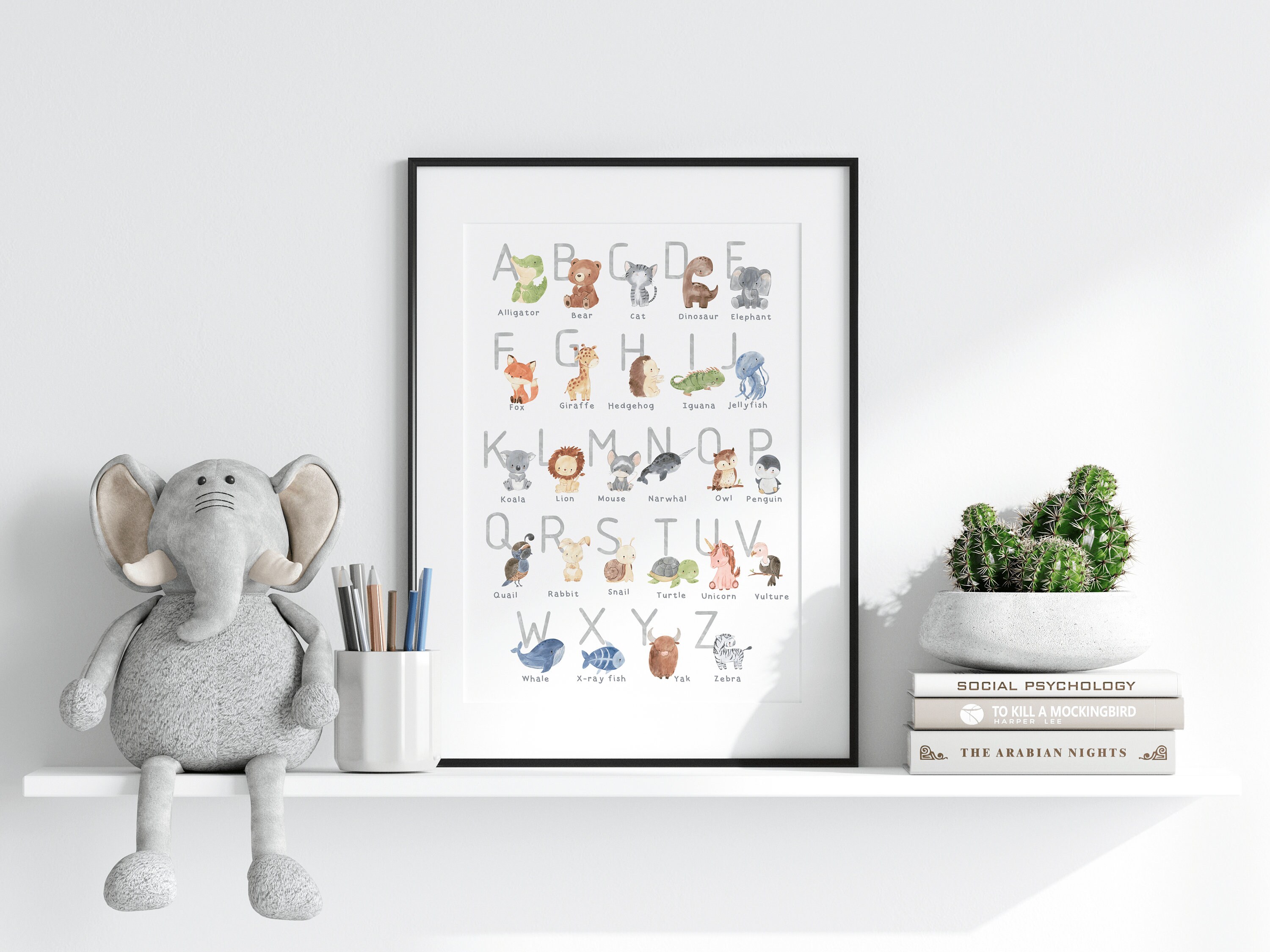 Alphabet Poster Printable Wall Art, Alphabet Print Kids Wall Art, ABC ...