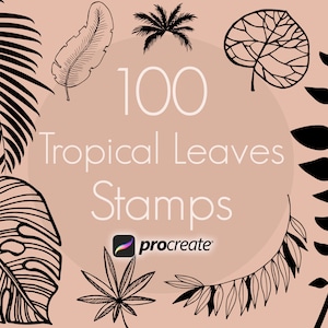 Tropical Leaves Procreate, Boho Procreate Stamps, Botanical Procreate Stamps, Monstera Procreate, Palm Procreate, Jungle Procreate