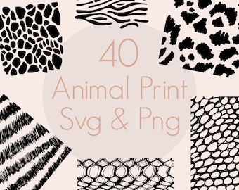 Animal Print SVG Bundle: Leopard, Cheetah, Snake, Tiger, Zebra (Commercial Use)