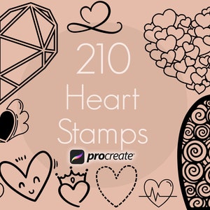 Heart Procreate Stamps | Love Procreate Stamps | Valentine Procreate Stamps | Doodle Stamps | Procreate Brushes | Stamp Bundle