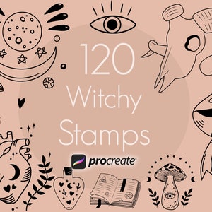 Witchcraft Procreate, Celestial Procreate, Mystical Procreate, Potions Procreate Stamps, Boho Stamps, Witch Stamps, Procreate Magic Stamp