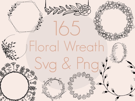 Floral Wreath SVG Bundle: 165 Flower Frame Designs (Commercial Use)
