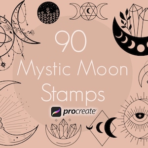 Mond zeugen, Halbmond zeugen, Celestial Procreate, Mystical Procreate, Boho Procreate Stempel, Hexenstempel, Witchcraft Procreate Stempel
