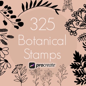 Znaczki botaniczne Procreate, Znaczki botaniczne, Znaczki kwiatowe Procreate, Znaczki kwiatowe Procreate, Liście Procreate, Pędzle Procreate