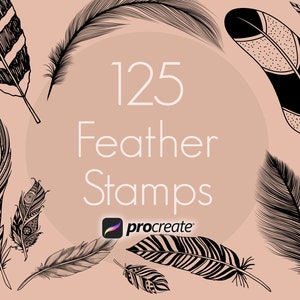 Feather Procreate, Tattoo Procreate, procreate stamps, procreate brushes, Realistic Feather Digital File, Boho Procreate, Feather Stamps