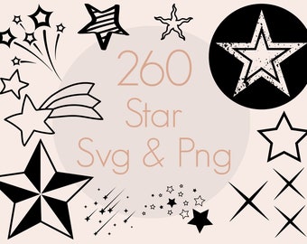 260 Star SVG-bundel: Celestial Galaxy Sparkle-ontwerpen (commercieel gebruik)
