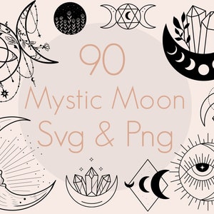 Mystic Moon Svg Bundle | Celestial Svg Bundle | Crescent Moon Svg Bundle | Witchcraft Svg Bundle | Commercial Use Included