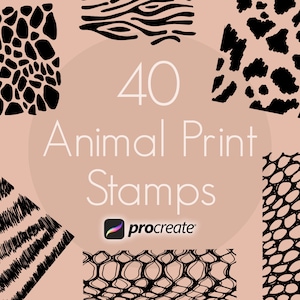 Animal Print Procreate Stamps | Animal Skin Procreate Stamps | Leopard Print Stamps | Cheetah Print Stamps | Zebra Print Stamps