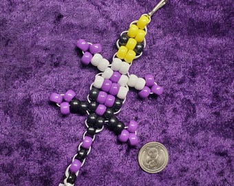 Non-binary Pride Kandi Bead Lizard