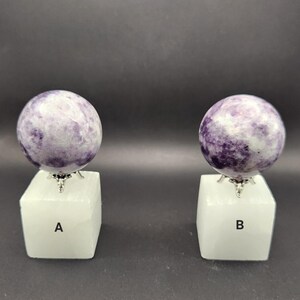 Natural Lepidolite Sphere with Stand
