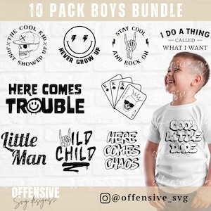 Jongens Svg bundel - Cool Kid Svg - terug naar school Svg - jeugd Svg - peuter Svg - schedel Svg - Svg voor shirts - Cricut Svg - sublimatie Png