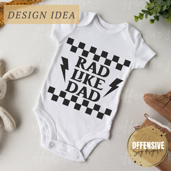 Rad Like Dad SVG | Checkered, Lightning Bolt SVG | Urban Kids SVG | Fathers Day | By Offensive Svg