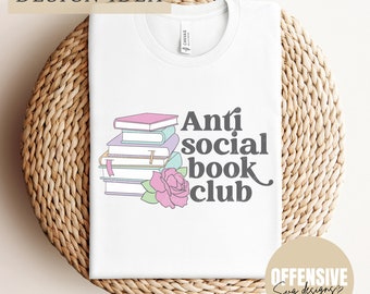 Antisocial Book Club SVG | Book Stack Cut File (Digital Download)