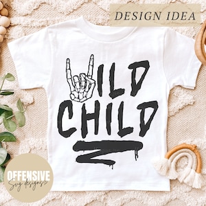 Enfant sauvage SVG | SVG urbain | SVG grunge | Squelette SVG | Garçons et filles | Tout-petits, jeunes enfants | Par Offensif Svg