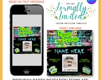 Fresh Prince Birthday Party Invitation, Kids Birthday Invitation, Editable Invitation Template, Instant Download, Printable Invitation