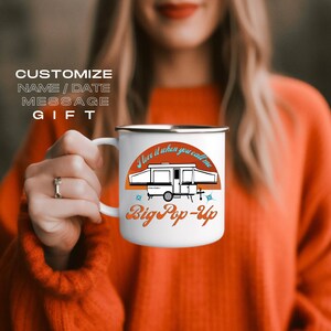 Custom Pop Up Camp Mug Personalize BIG POP-UP Camper Mug, Custom Camp Mug gift for him & her, Pop-Up Camper gift mugs, Custom Couple Present image 5