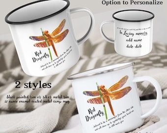 Dragonfly Memorial Gift, Dragonfly Mug, Dragonfly Gift, Red Dragonfly Coffee Cup, Personalized sympathy gift