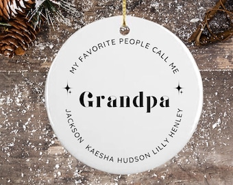 Grandpa Christmas Personalized Gift Ornament Personalized gift for Dad with Grandchildren Names Christmas Ornament Grandpa Christmas Present
