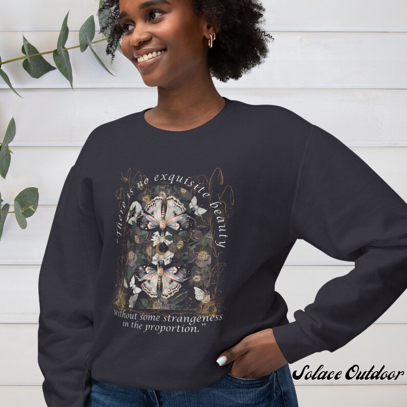Edgar ALlan Poe Lunar Moth sweatshirt.