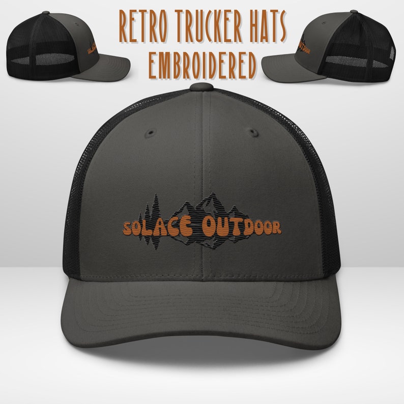 Mountain Trucker Snapback Hat, Hiker Hat, Solace Outdoor Retro Trucker ...