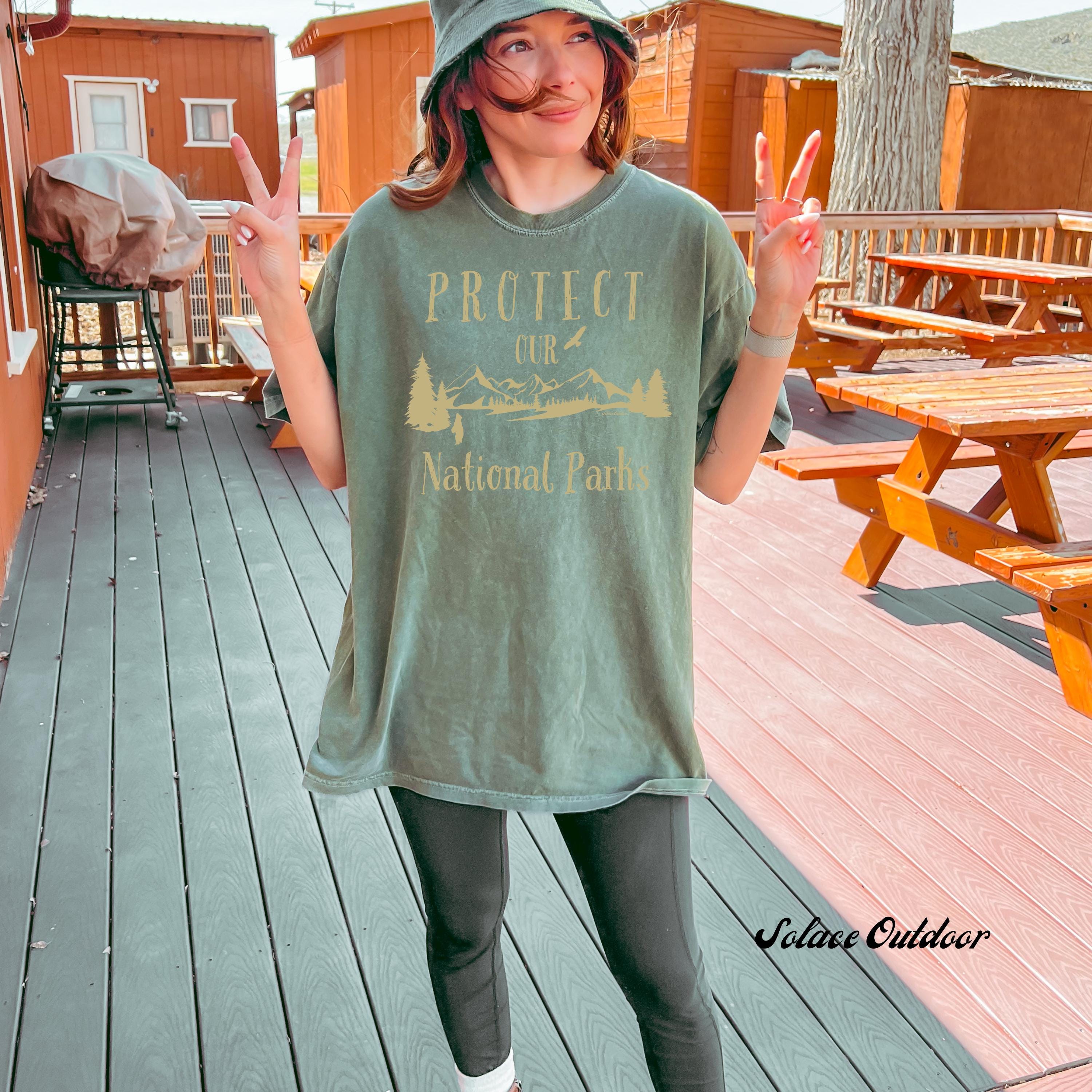 PROTECT our NATIONAL PARKS shirt Vintage Style protect our parks camping t-shirt Bear Resist National Park lover gift Conservation Forest