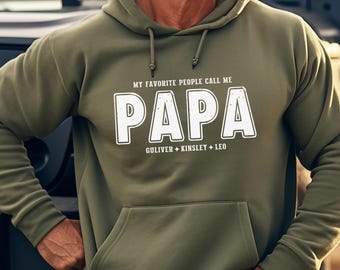 Personalized Papa Sweatshirt, Custom Grandpa My favorite People Hoodie, Custom Pops shirt add grandkids names New Grandpa gift Announcement
