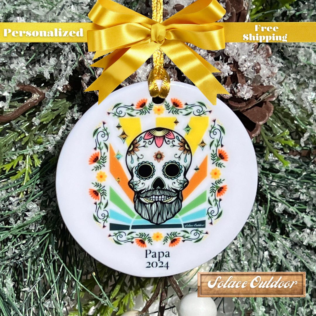 Beard Sugar Skull Ornament Custom Christmas Ornament Day of the Dead