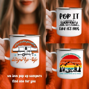 Custom Pop Up Camp Mug Personalize BIG POP-UP Camper Mug, Custom Camp Mug gift for him & her, Pop-Up Camper gift mugs, Custom Couple Present image 10