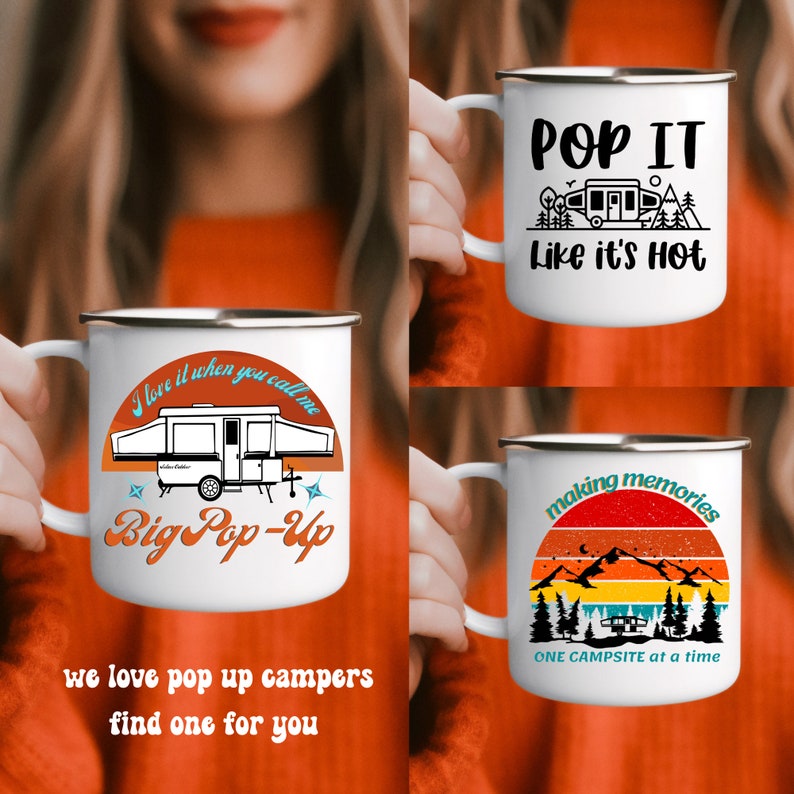 Custom Pop Up Camp Mug Personalize BIG POP-UP Camper Mug, Custom Camp Mug gift for him & her, Pop-Up Camper gift mugs, Custom Couple Present image 10
