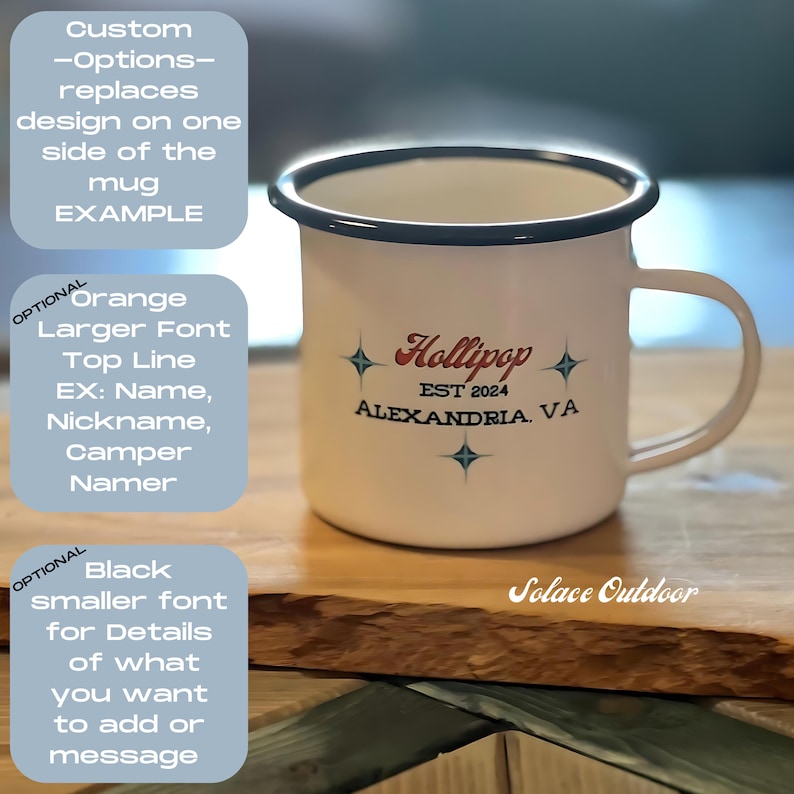 Custom Pop Up Camp Mug Personalize BIG POP-UP Camper Mug, Custom Camp Mug gift for him & her, Pop-Up Camper gift mugs, Custom Couple Present image 3