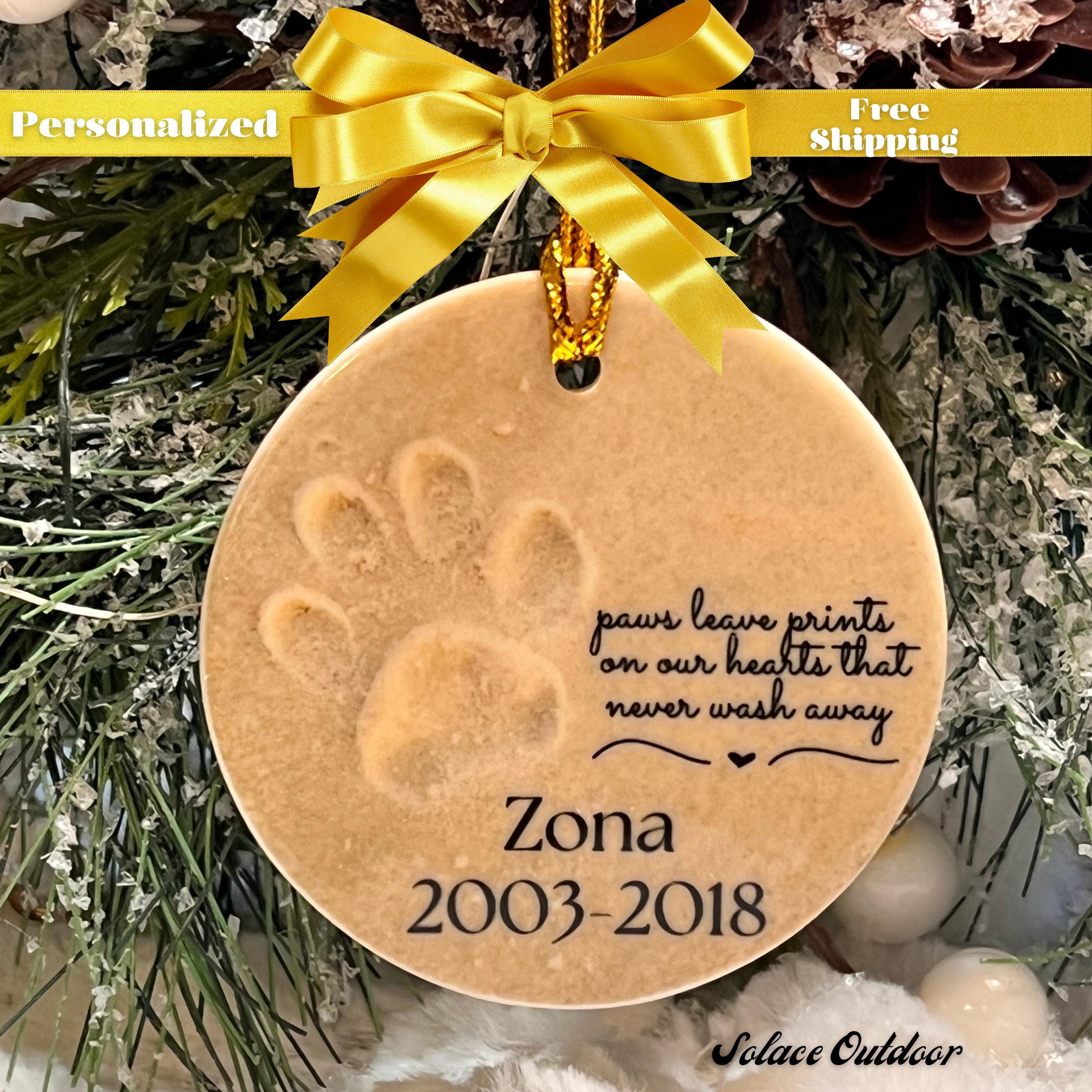 Personalized Pet Paw Ornament Paw Print in the Sand Pet Memorial ...