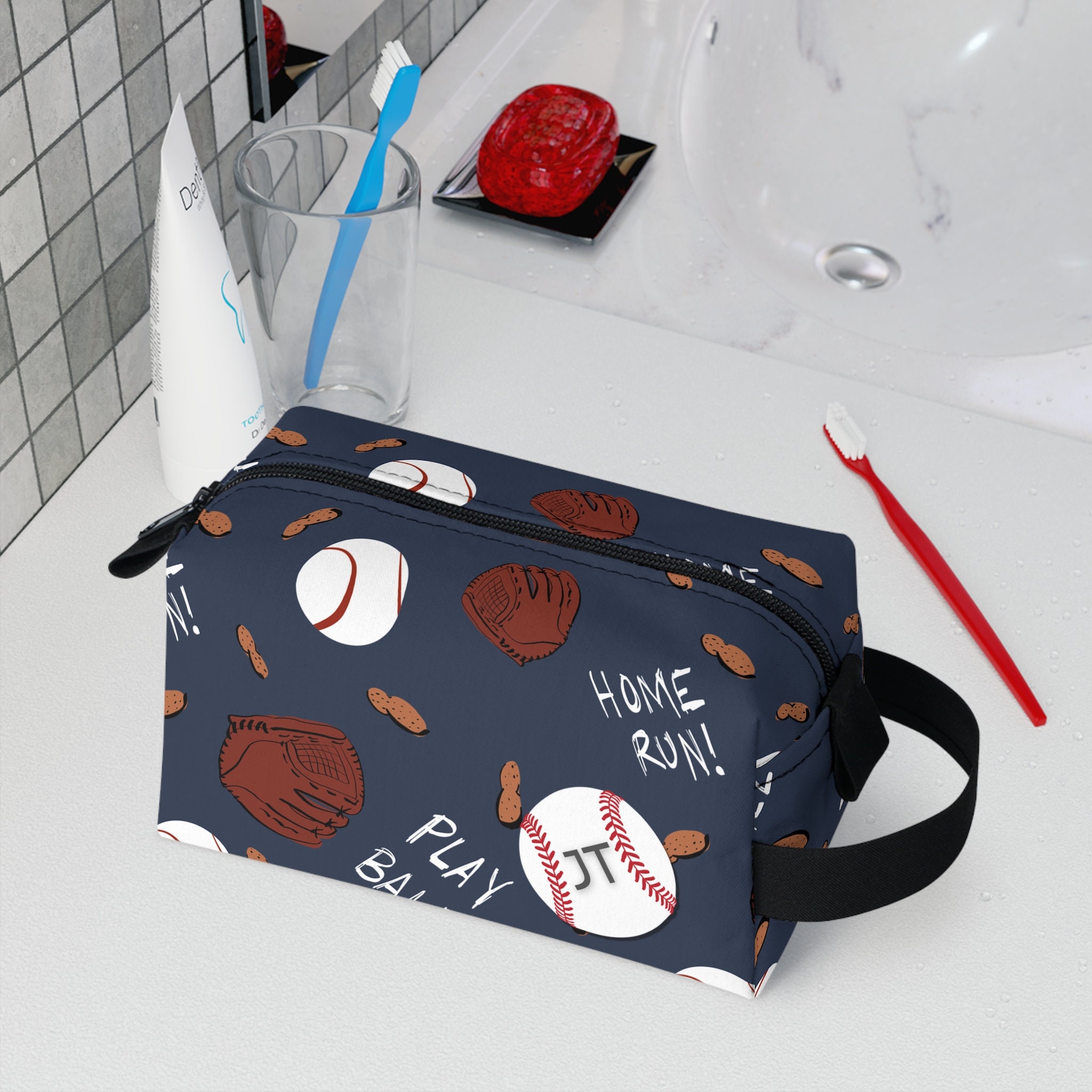 Personalized Toiletries Bag for Men, Custom Christmas Baseball Boys Gift ,overnight Travel Dopp ...