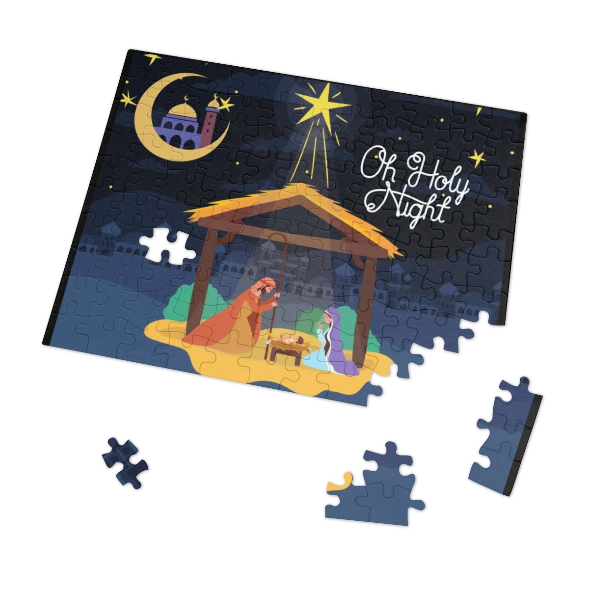 Nativity Scene Puzzle Nativity Play Set Holy Night Jigsaw Etsy