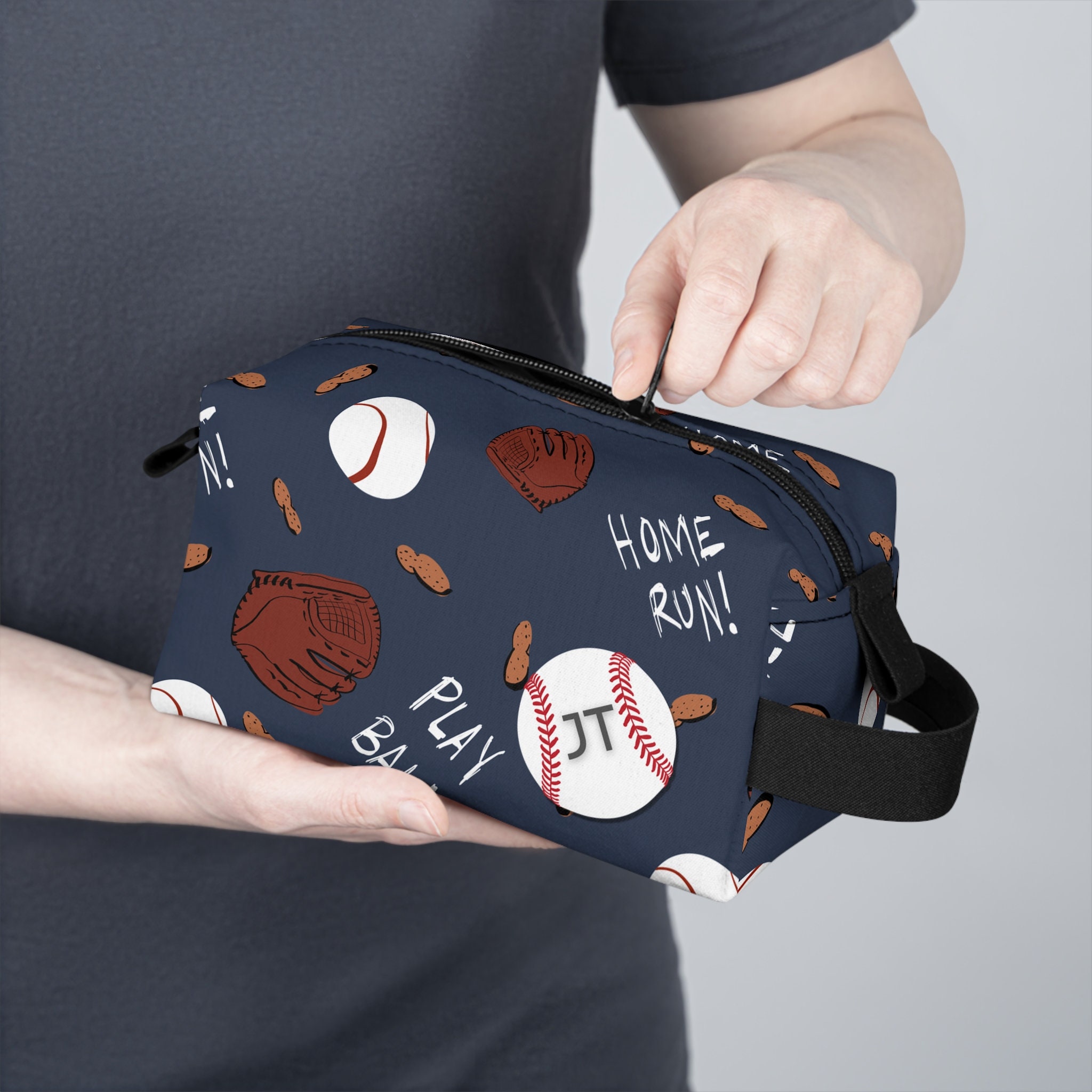 Personalized Toiletries Bag for Men, Custom Christmas Baseball Boys